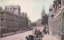 Oxford College Street View People Horse & Carriages England Postcard UK c1910 picture