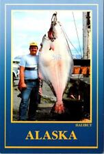 AK, Alaska  FISHERMAN & HIS 317½ POUND HALIBUT CATCH  Fishing~Fish  4X6 Postcard picture