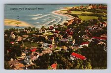 Ogunquit ME-Maine, Aerial Of Town Area, Antique, Vintage c1952 Souvenir Postcard picture
