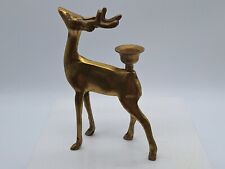 Solid Brass Reindeer Stag Deer Single Candle Holder 5 in Home Decor Fall picture