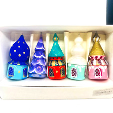 MADE in UKRAINE Wooden Hand Painted Christmas Ornaments Set of 5 Original Box picture