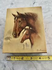 Small Wood Trinket Box Hinged Lid Features Ruane Manning's Horse Mare and Fowl picture