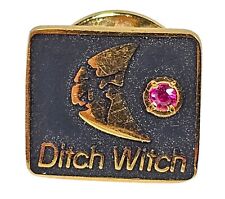 Vintage Ditch Witch Trencher Service Pin w/ Red Stone picture