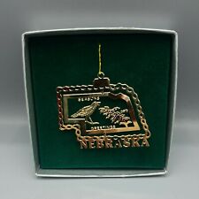 Nebraska State Ornament Collectible Christmas Landmark 24K Gold Color Xmas 2.25