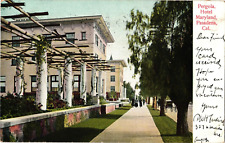 1906 Pergola Hotel Maryland Pasadena California Street Buggy Antique Postcard picture