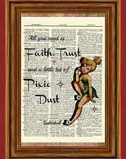 Tinkerbell Dictionary Art Print Poster Picture Disney Peter Pan Tinker Bell  picture