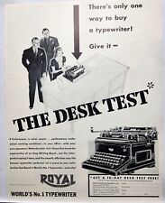 1937 Royal Typewriter Desk Test Vintage Print Ad Man Cave Poster Art 30's picture