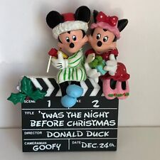 Vtg Enesco Christmas Holiday Ornament Mickey Minnie Mouse Box Pajamas picture