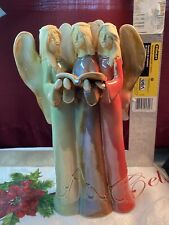Large 11” Terracotta Angels Praying Vintage Statue Beautifully Decorated picture