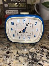 Kikkerland Retro Battery Operated Alarm Clock Vintage Inspired Nightstand Blue picture