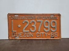 1965 Quezon City Philippines CHRISTIANIZATIONS 4th CENTENNIAL  License Plate Tag picture