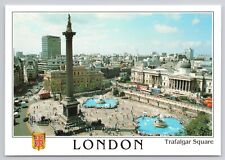Aerial of Trafalgar Square Westminster Monument London England Postcard picture