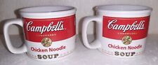 2 Vintage 1998 Campbells Chicken Noodle Soup Coffee Tea Mugs picture