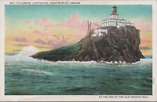 Postcard Tillamook Lighthouse Near Seaside Oregon OR End Oregon Trail  picture