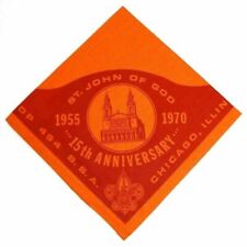1970 St. John of God 15 Anniv. Troop 494 Chicago, IL Neckerchief Boy Scouts BSA picture