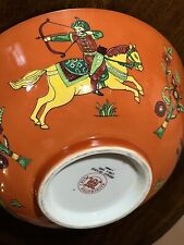 Vtg Seymour Mann Bowl Persian Hunter Circa 1642 Large Horse Asian China Orange picture