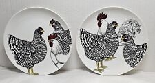 Fritz And Floyd Chicken Plates 1979 Japan Farm Hens Rooster Cottage Core Decor picture