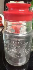 Vintage Maxwell House Coffee Glass Jar Anchor Hocking Canister Red Lid 1776 Flag picture