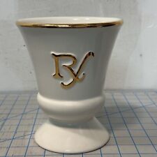 VTG Owens Illinois Ceramic Rx Mortar Bowl Gold Accents Apothecary Pharmacy Decor picture