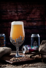 Stunning Pewter Barley Hops Grain Beer Goblet Glass picture