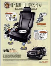 2011 Black Toyota Highlander SUV Vintage  Print Ad Poster Rocket Seat Cartoon picture