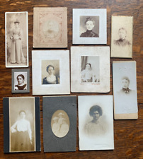 Lot of 11 Antique Victorian 1890s -1900s Small Sized Card Photos Women picture