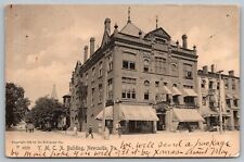 Newcastle Pennsylvania~YMCA Building All Men~Restaurant Buffet~Tailor~1905 B&W P picture