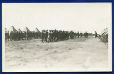 US Army WW1 Soldiers in Formation Tents Real Photo Postcard RPPC picture