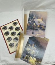 Thomas Kinkade Hallmark Christmas Cards 20 PC Seals/Envelopes 2004 Light posts picture
