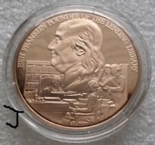 ALA American Library Assoc. Ben Benjamin Franklin 1876 -1976 Bronze Coin Medal picture