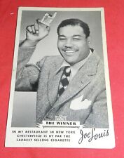 Vintage Joe Louis - The Winner Card Advertising Chesterfield Cigarettes picture