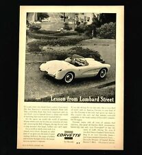 1957 Chevrolet Corvette Convertible Advertisement Lombard Street Vtg Print AD picture