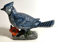 Vintage 1981 Ceramic Blue Bird Blue Jay Figurine Collectible Hand Painted picture