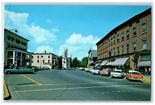 c1950's Main Street Classic Cars Building St. Johnsbury Vermont Vintage Postcard picture