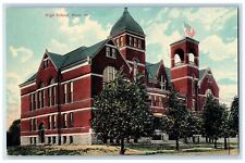 c1910 Building of High School Alton Illinois IL Litho-Chrome Postcard picture
