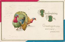 THANKSGIVING - Turkeys Red, White and Blue Greetings To You And Many Pleasures picture