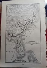 1902 Train Route Map ATLANTIC COAST LINE SYSTEM railroad Florida Georgia NC SC picture