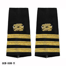 PAIR USN US Navy CDR O5 Commander Civil Engineer Shoulder Marks ~ Rank Slides picture