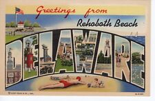 Rehoboth Beach, Delaware Large Letter Postcard  Linen c. 1939         CC picture