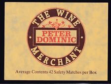 PETER DOMINIC THE WINE MERCHANT  MATCHBOX LABEL 3-3/4 x 2-3/4 INCH picture