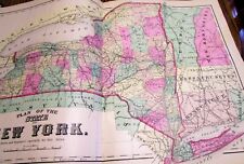  1875 MAP OF NEW YORK  NY STATE SHOWING COUNTIES FROM 1875 LEWIS CO NY ATLAS picture