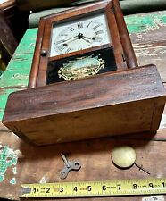 Antique Seth Thomas Clock Wood Mantle Chime Pendulum 1876 (Partly Working) picture