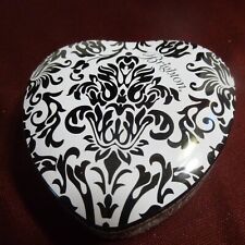 BRIGHTON Metal Heart Shaped Container w black & white design on cover - MINT picture