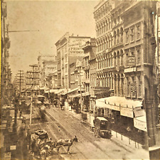 Baltimore Maryland Stereoview Birds Eye Street Wagon Storefront Victorian 1880s picture