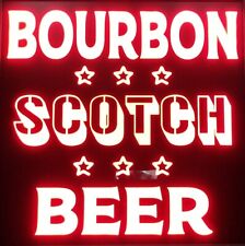 Custom Bourbon Scotch Beer LED Sign Personalized, Home bar pub Sign, Lighted picture
