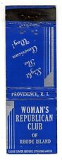 WOMAN'S REPUBLICAN CLUB matchbook matchcover - PROVIDENCE, RHODE ISLAND picture
