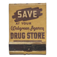 Walgreens Buy War Bonds Vintage 50s WWII Drug Store Matchbook Cover Matchbox picture