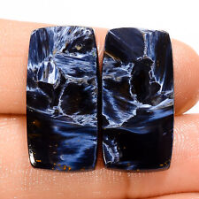 24.00Cts. Natural Chatoyant Pietersite Pair Cushion 23X11X4 MM Cabochon Gemstone picture