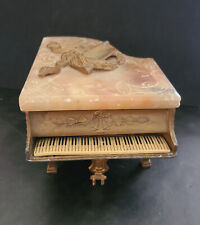 Vintage 1920's Thorens Grand Piano Etched Alabaster Top Jewelry Box Music Box? picture