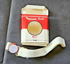 Vintage 1980s Miniature Faux Look-Alike Campbells Vegetable Soup Elastic Belt picture